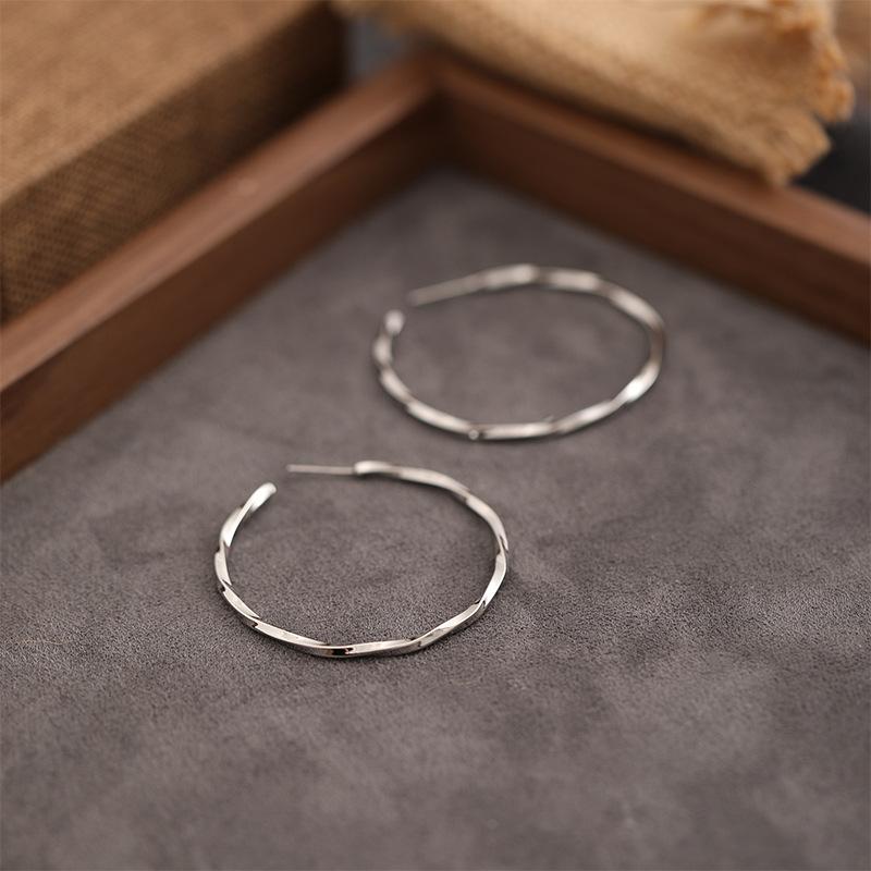 Minimalist Style Large Plain Hoop Light Luxury Ear Clips No Piercing Elegant European and American Metal High-end Design Versatile Earrings for Women Trendy
