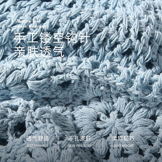 New Lace Beanie Hand-Knitted Slouchy Hat for Women Summer Thin Hollow Crochet Knitted Cool Hat Trendy