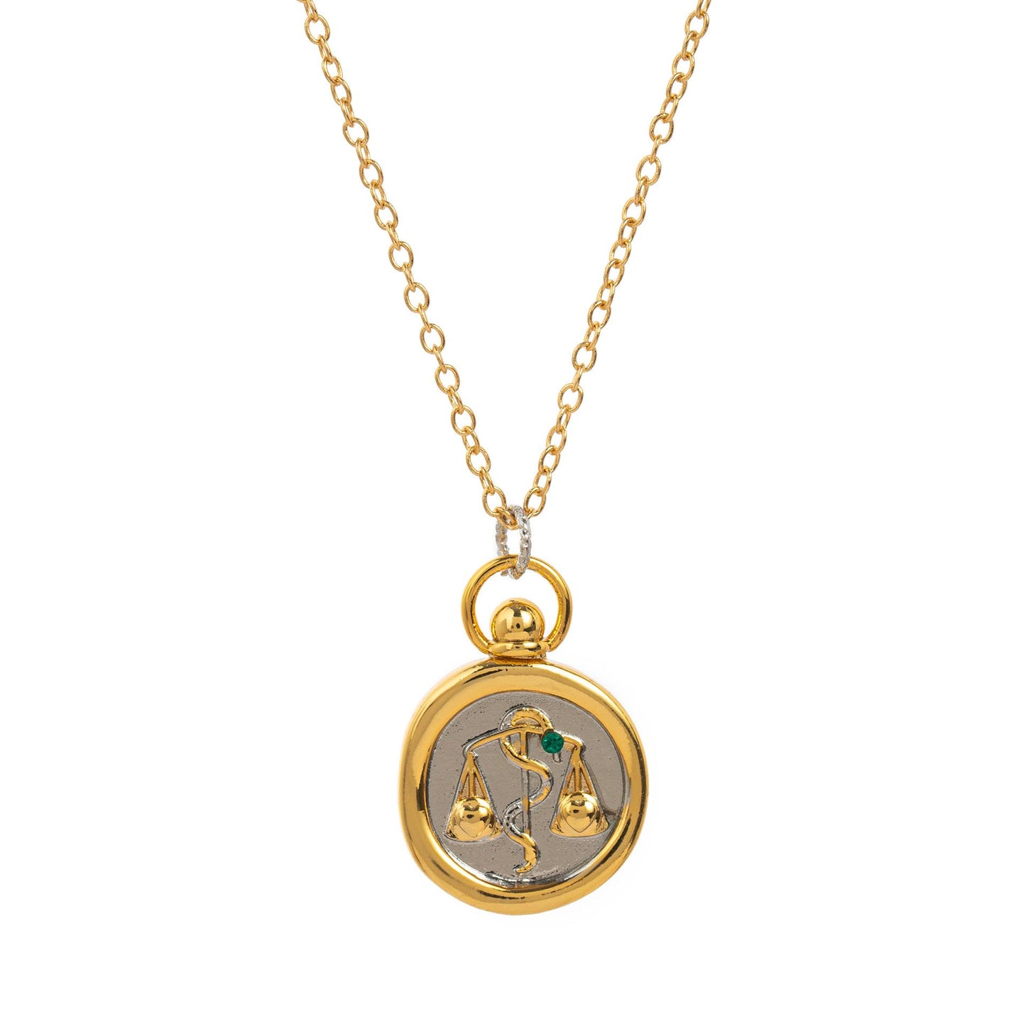 European and American 12 Zodiac Sign Stamp Color Retention Casting Plated 18K Gold Contrast Pendant Necklace for Women Twelve Zodiac Sign Necklace