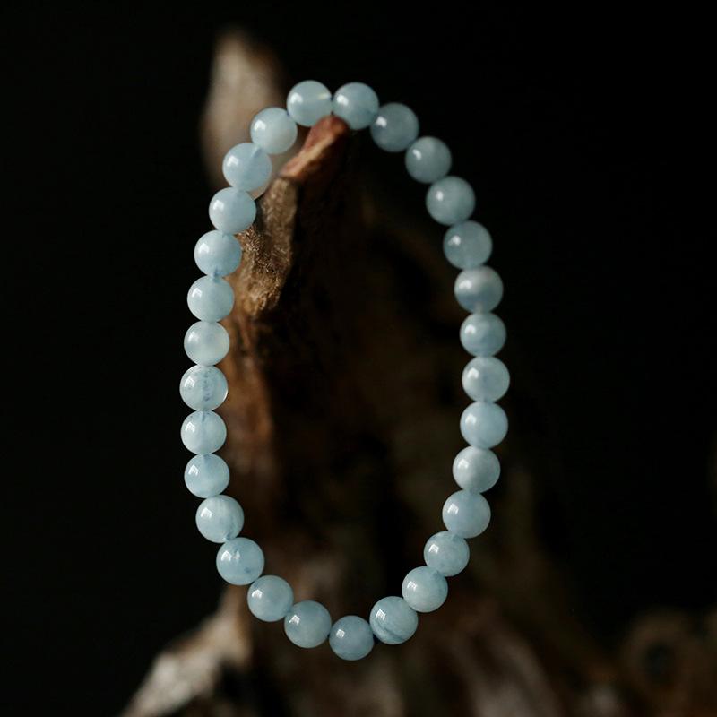 Jewelry Brazilian Natural Aquamarine Bracelet DIY Single Circle Bracelet Women's Happiness Gemstone