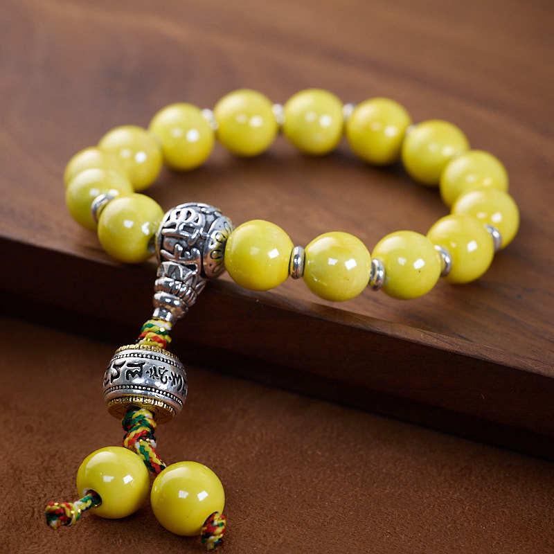 2025 Year of the Snake Yongxiang Ash Glaze Bracelet Ash Porcelain Vajra Glaze Bracelet Temple Blessing Gift