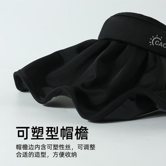 Spring and Summer Sun Hat Women's Big Brim Foldable Shell-like Bonnet Ice Silk Anti-Bacteria UV Protection Topless Hat