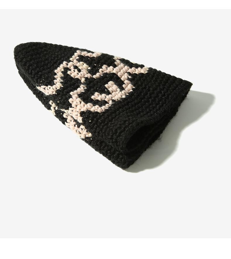 Autumn Winter Versatile Knitted Fisherman Hat for Women Korean Style Ins Fashion Warm Woolen Bucket Hat Retro Artistic Bucket Hat