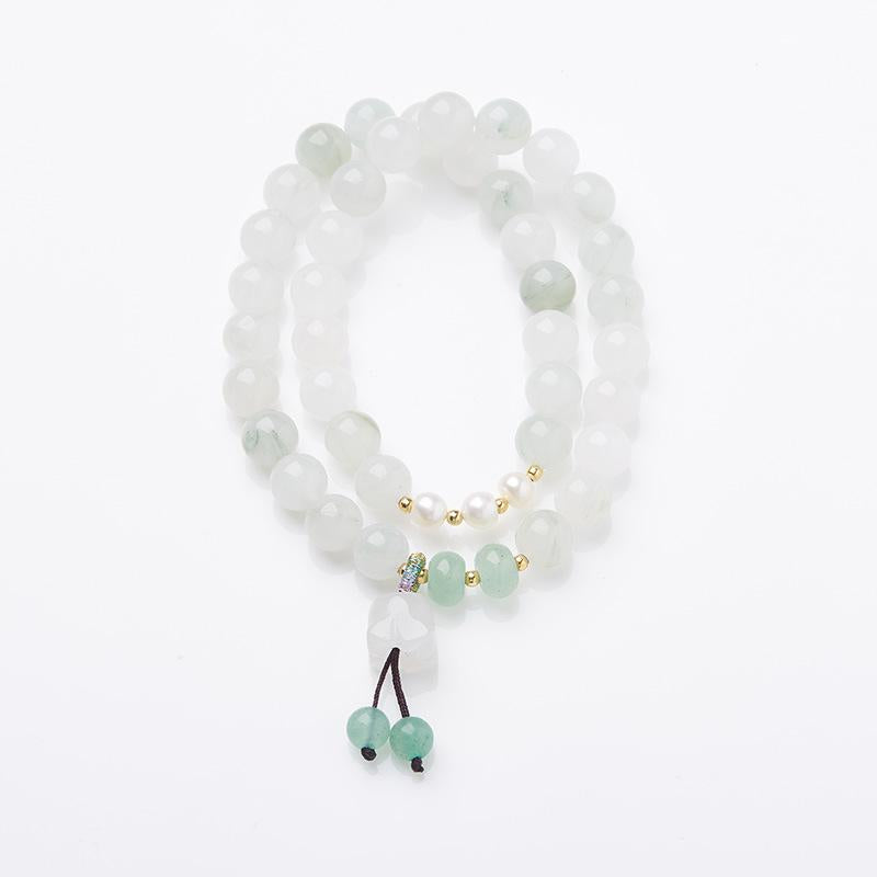 Natural Tianshan Jade Bamboo Knot Bracelet for Women Wallet Drum Money Bag Golden Silk Jade High-end Feel Bestie Bracelet Gift