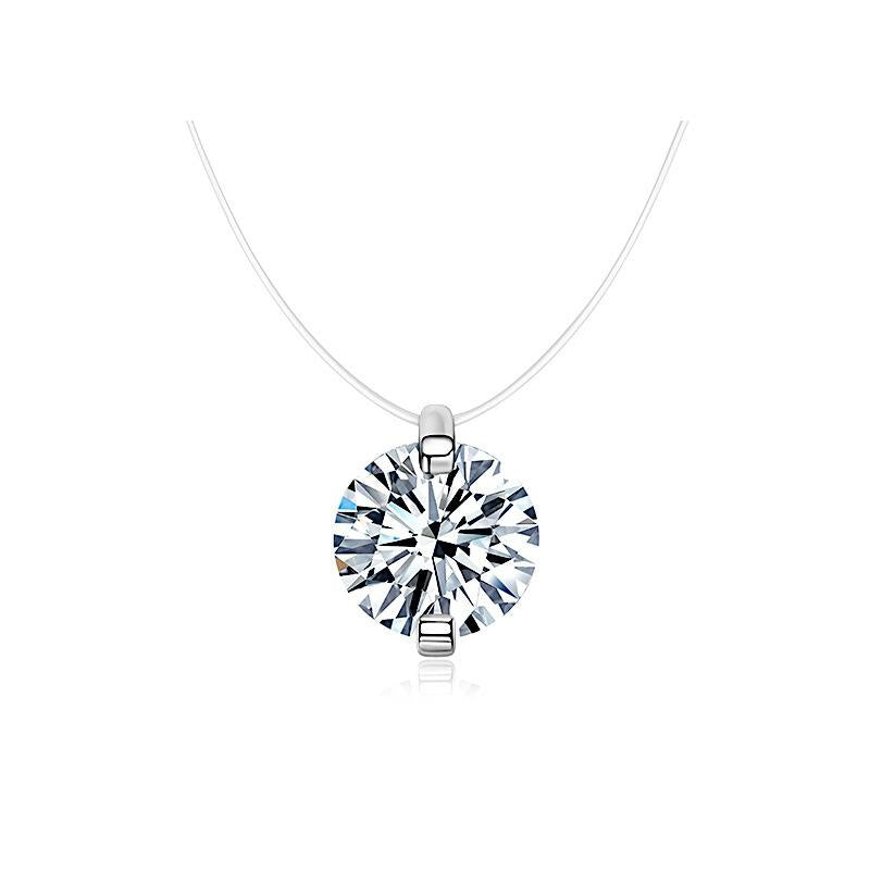 Mermaid Tears Necklace Ladies New Moissanite Invisible Fishing Line Minority All-Match Sterling Silver Clavicle Chain