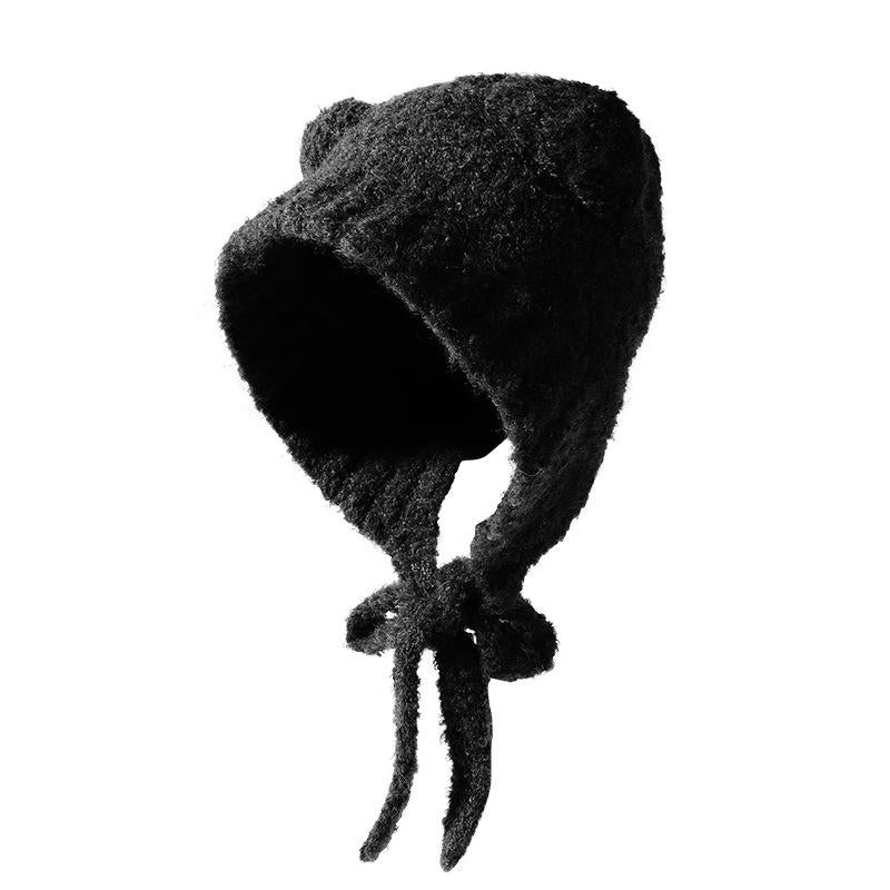 Autumn and Winter Cute Bear Parent-Child Knitted Hat Warm Ear Protection Wool Hat Korean Version Fluffy Cold-Proof Outdoor Hat