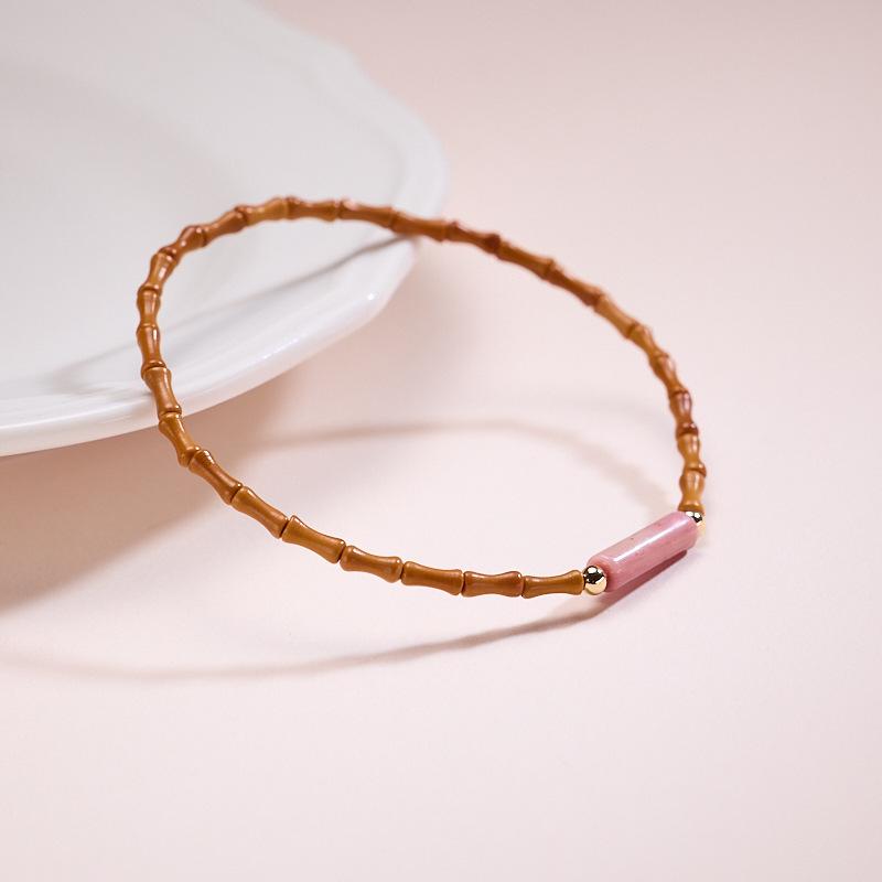Temple Style Natural Olive Stone Bracelet New Chinese Style Bamboo Knot Bracelet Taoist Temple Souvenir Wholesale