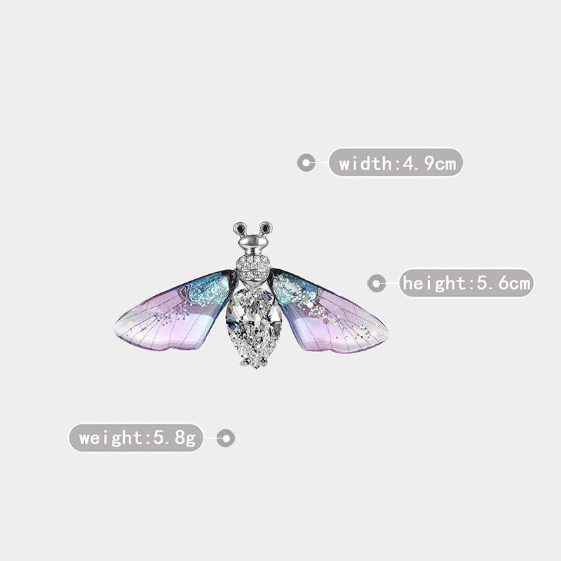Sparkling Acrylic Transparent Wings Dragonfly Brooch Clothing Accessories Butterfly Corsage Bee Pin
