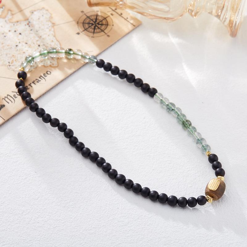 Agarwood Bracelet S925 Silver Five Strands White Crystal Double Circle Bracelet High-end Buddhist Bead Bracelet