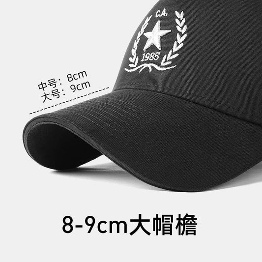 High Crown Hat for Men with Large Head Circumference, Face Slimming Hard Brim Baseball Cap for Outdoor Travel Sunshade