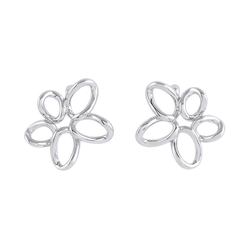 Non-Pierced Ear Clips Monet Garden Hollow Flower Earrings Fashion French Style Elegant Girl Versatile Simple Light Luxury Ear Clips