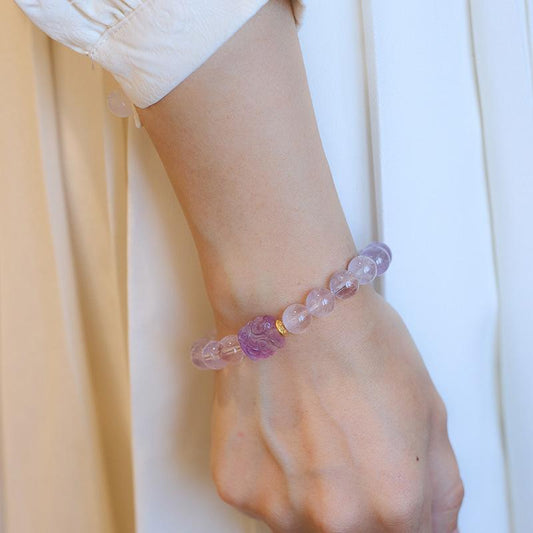 Nine Purple Fire Bracelet for Women Birth Year Bracelet Purple Jade Birth Year Lavender Crystal Good Luck Bead Road Pass Bracelet