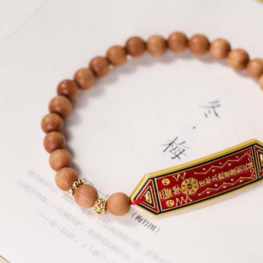 Temple Style Milk Fragrance Barbie Sandalwood Bracelet Tai Tai Brand Good Luck Snake Year Bracelet New Year Cultural Gift