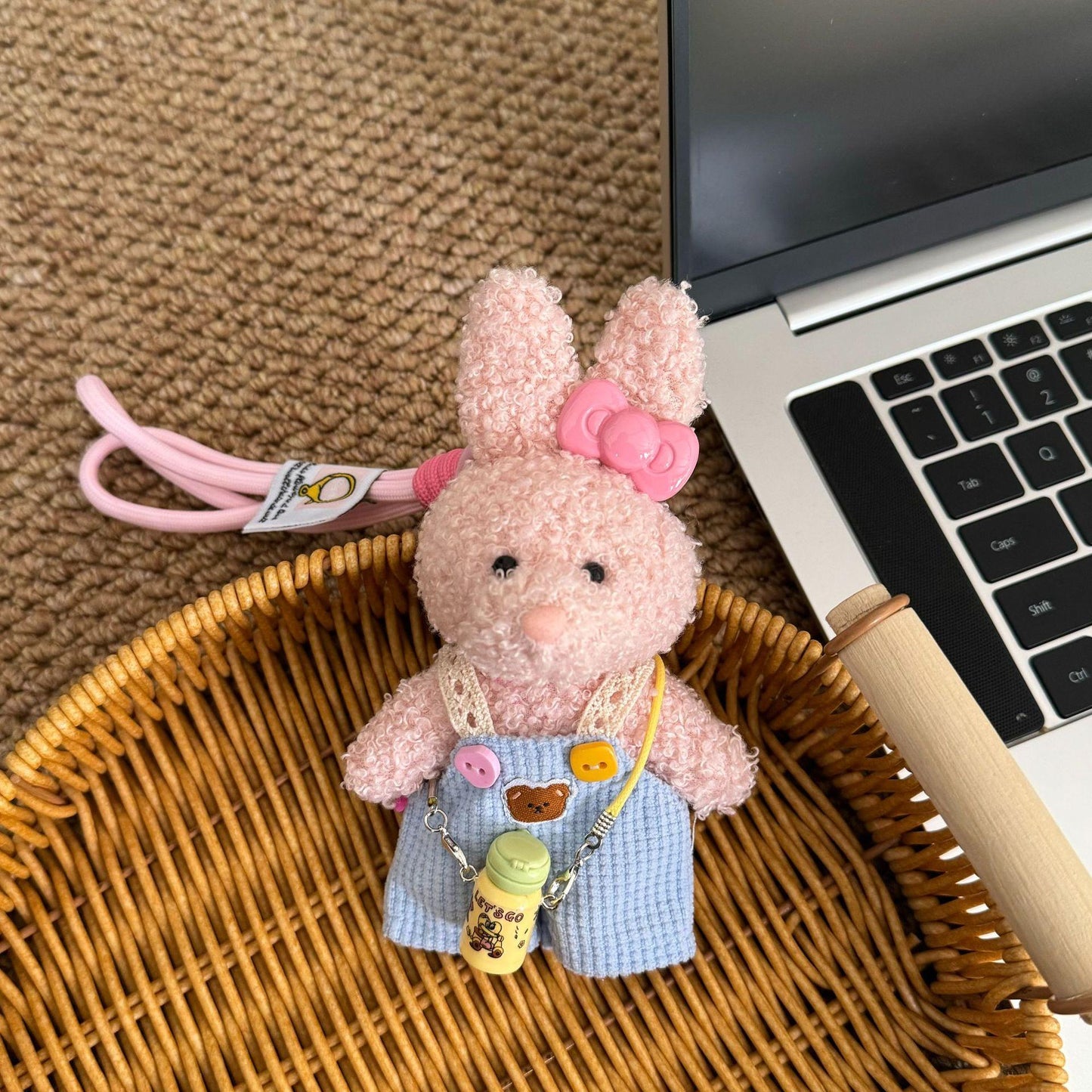 Cute Ugly Long-Eared Teddy Puppy Bag Pendant Keychain Car Hanging Decoration Gift for Girls