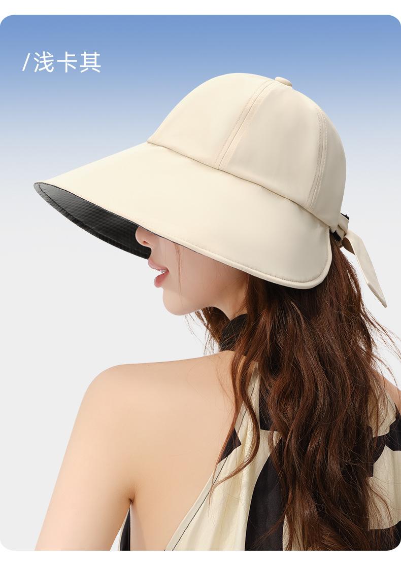 Spring and Summer New Sun Hat Large Brim Vinyl Sun Protection Hat Women UV Protection Foldable Sun Hat