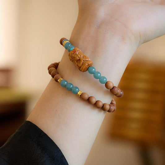 Natural Blue Water Jade Bracelet for Women Zakira Ram Milk Fragrance Barbie Sandalwood Cultural Play Bracelet