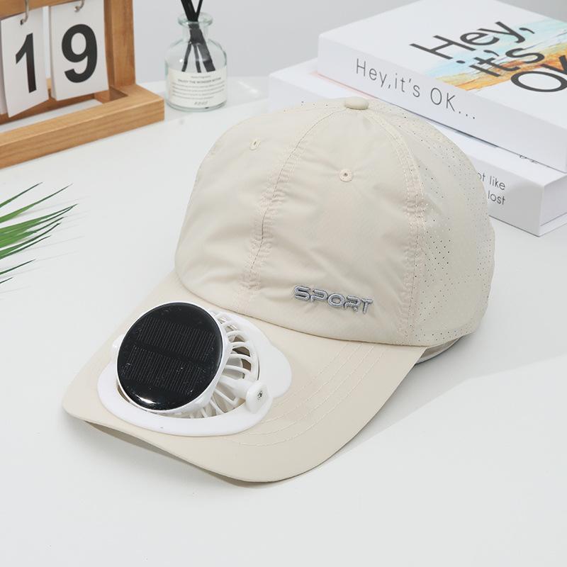 Summer Solar Charging Digital Display Fan Outdoor Quick-Dry Sunshade Sun Protection Wide Breathable Brim Hat Baseball Cap