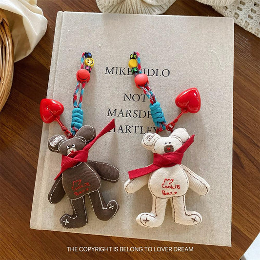 New Cartoon Doll Heart-shaped Lanyard Hanging Ornament Sweet Cute Keychain Bag Pendant Adjustable Lanyard