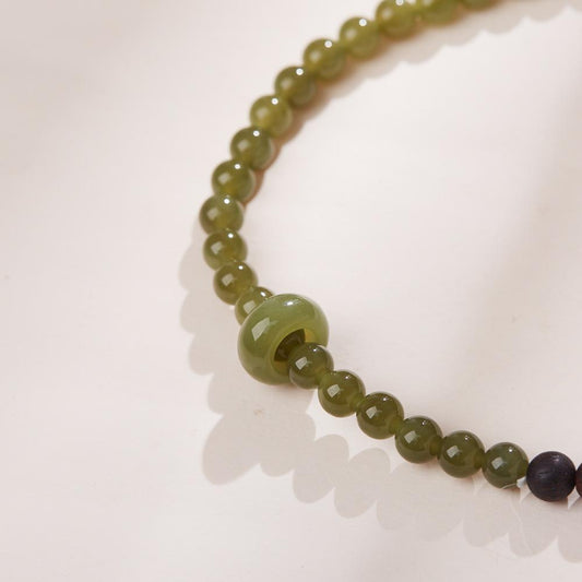 Natural Hainan Descending True Bracelet Hetian Jade Double Layer Bracelet Taoist Temple Incense Chicken Bone Incense Myanmar Descending True Incense