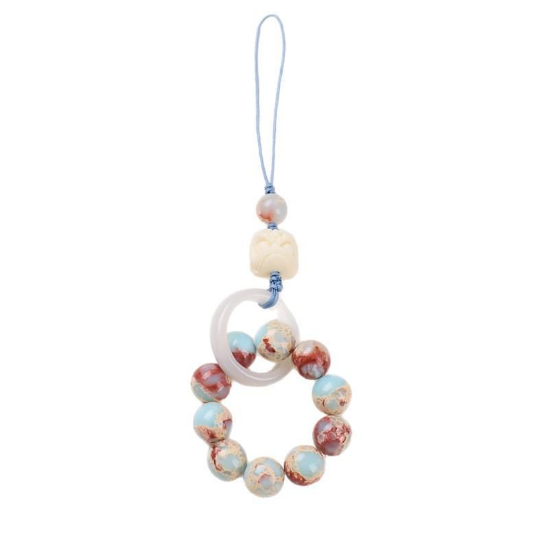 Original Design 10MM Shoushan Stone Pendant Ivory Fruit Awakening Lion National Trend Design Keychain Phone Chain Bag Pendant