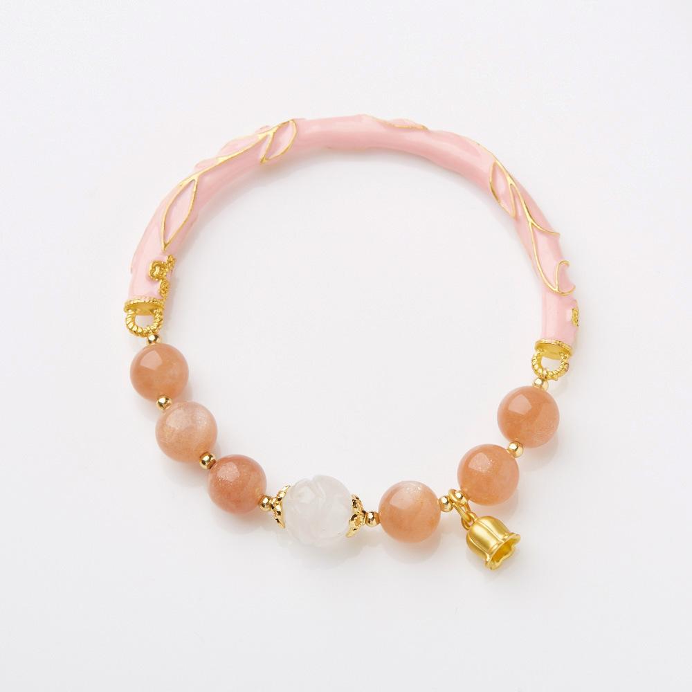 Xianji Same Style Half-Life Natural Sunstone Bracelet for Women Lily of the Valley Ruyi Half Bracelet Best Friend Gift