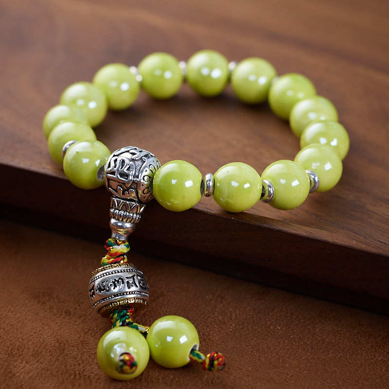 2025 Year of the Snake Yongxiang Ash Glaze Bracelet Ash Porcelain Vajra Glaze Bracelet Temple Blessing Gift