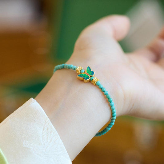 Natural Turquoise Bracelet for Women S925 Silver Inlaid Blue Water Jade Exquisite Texture Bracelet Best Friend Gift