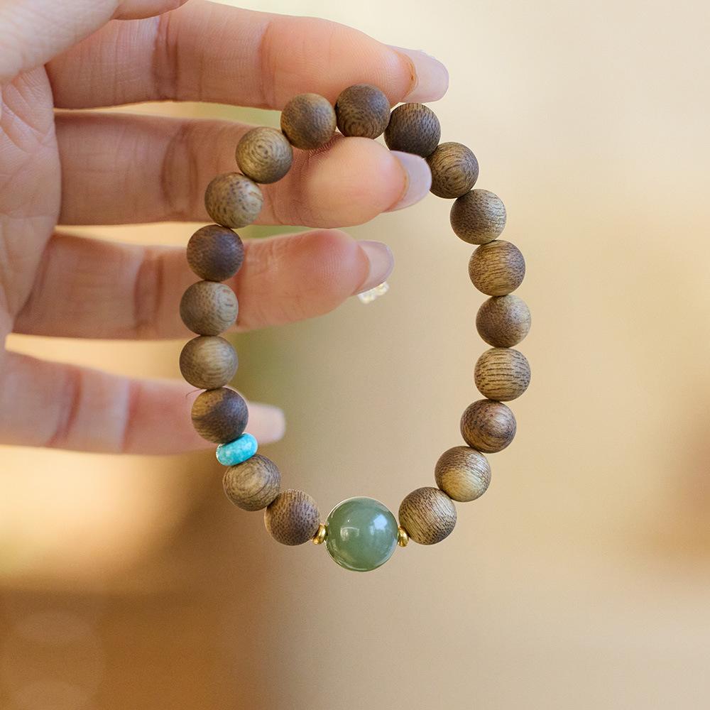 Hainan Natural Qinan Agarwood Bracelet Southern Red Pixiu Bodhisattva Chess Agarwood Beaded Bracelet Buddhist Prayer Beads