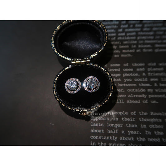 S925 Solid Silver Earrings for Women Simple Elegant Versatile Inlaid Exquisite Zircon Earrings
