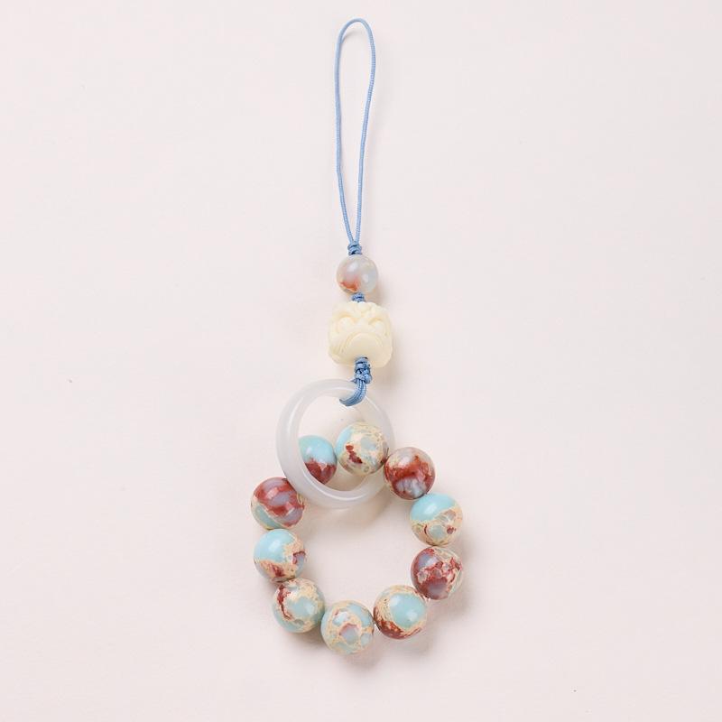 Original Design 10MM Shoushan Stone Pendant Ivory Fruit Awakening Lion National Trend Design Keychain Phone Chain Bag Pendant