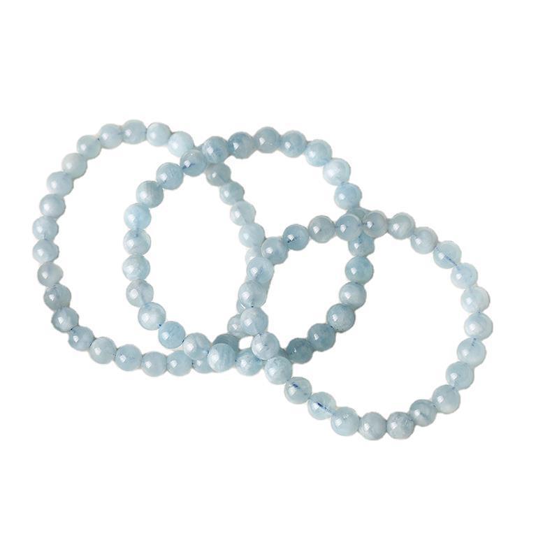 Jewelry Brazilian Natural Aquamarine Bracelet DIY Single Circle Bracelet Women's Happiness Gemstone