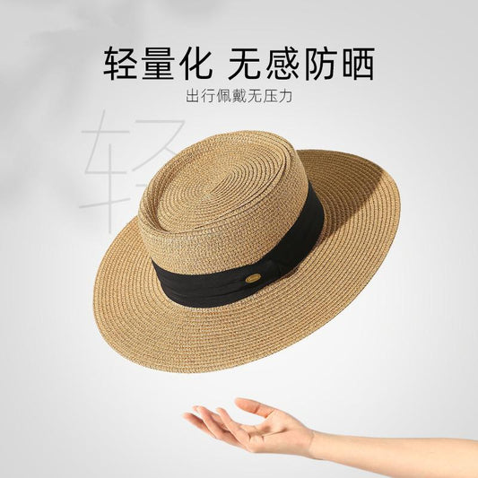 2023 Summer New Women's Straw Hat Outdoor Casual Beach Hat Wide Brim Slimming Sun Hat Vintage Sun Protection Hat
