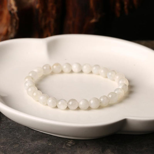 Brazilian Natural White Moonstone Bracelet Original DIY Single Circle Bracelet Female Moonstone Jewelry Jewelry Hand Accessories