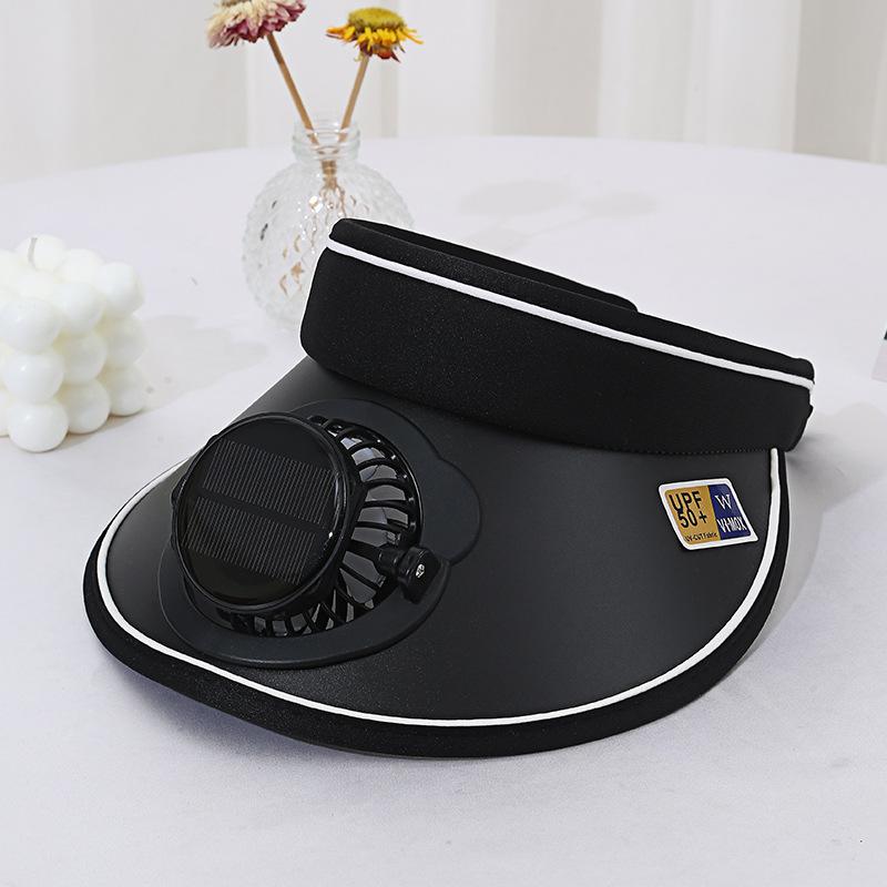 Summer Wide Brim Travel Solar Charging Fan Hat for Adults Men Women Parent-Child Open Top UV Protection Casual
