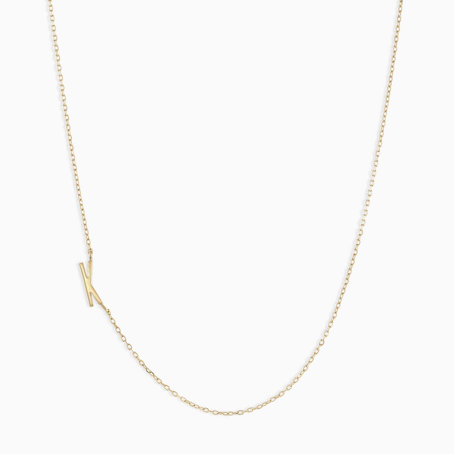 Titanium Steel High Color Retention 26 Letters Capital Initial Necklace for Women Clavicle Chain Gold Plated
