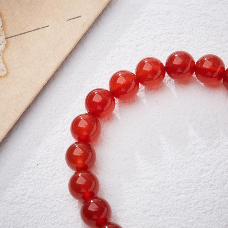Natural Red Agate Bracelet Good Luck Blessing Fashion Simple Bracelet Gift for Girlfriend Jewelry