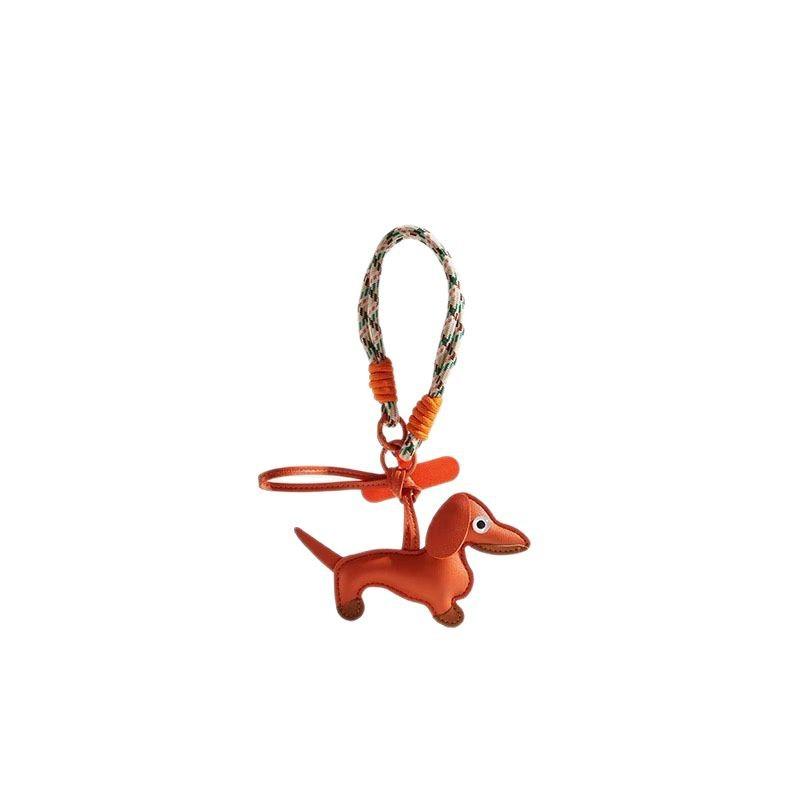 Woven Anti-Lost Short Rope Dachshund Dog Bag Pendant Phone Lanyard Car Keychain Little Pegasus Pendant