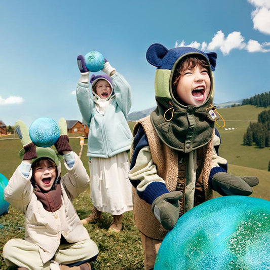 KK Tree Children's Hat Autumn Winter Boys Girls Baby Pullover Hat Winter Scarf Neck Warmer Ear Protection Warmth