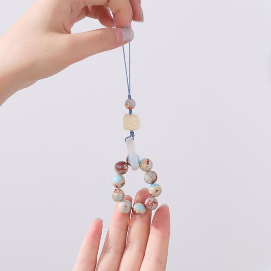 Original Design 10MM Shoushan Stone Pendant Ivory Fruit Awakening Lion National Trend Design Keychain Phone Chain Bag Pendant