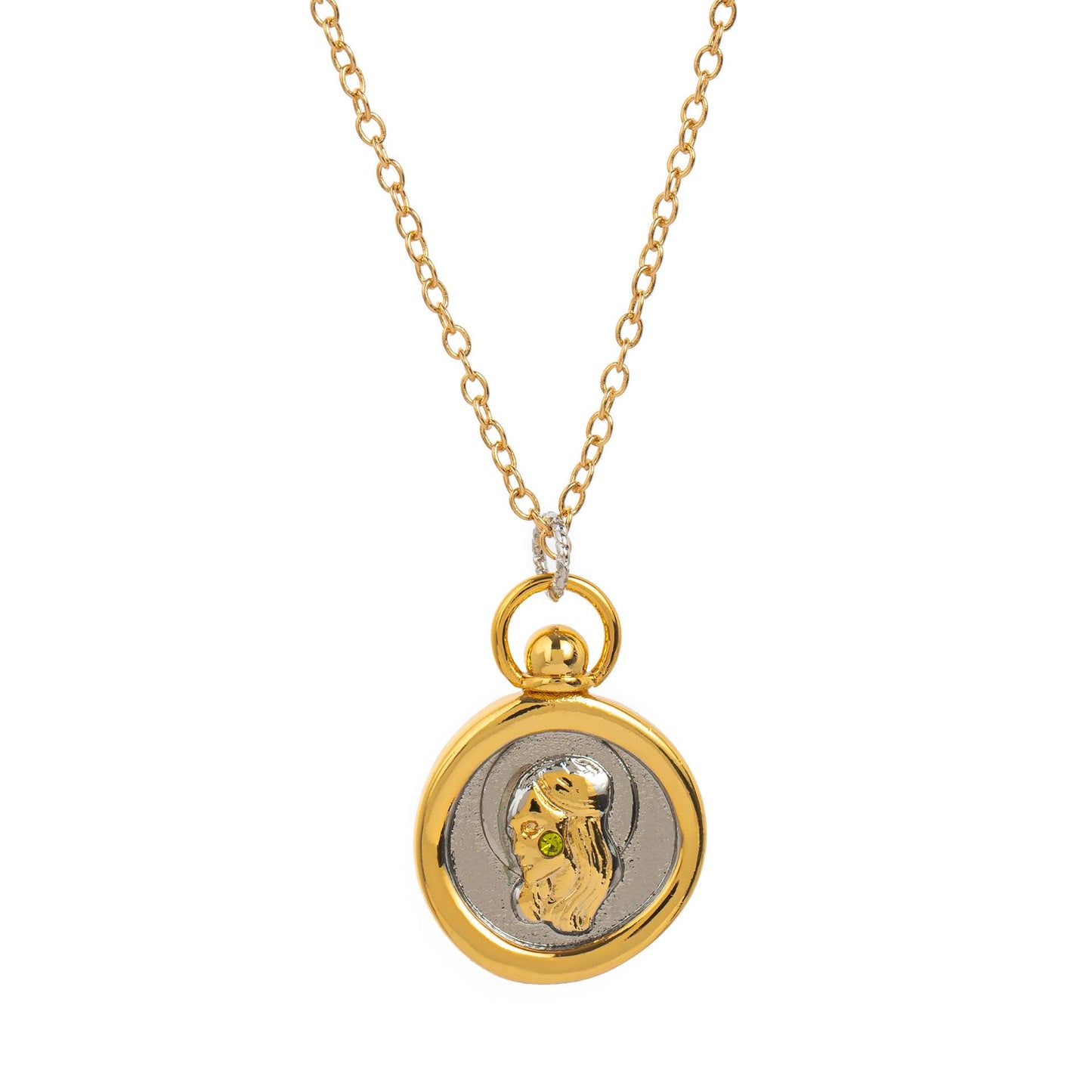 European and American 12 Zodiac Sign Stamp Color Retention Casting Plated 18K Gold Contrast Pendant Necklace for Women Twelve Zodiac Sign Necklace