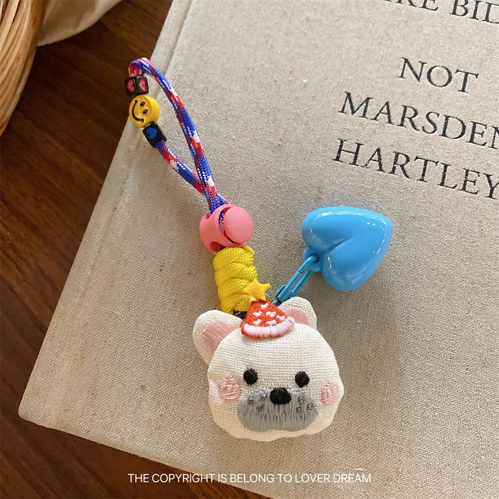 New Cartoon Doll Heart-shaped Lanyard Hanging Ornament Sweet Cute Keychain Bag Pendant Adjustable Lanyard