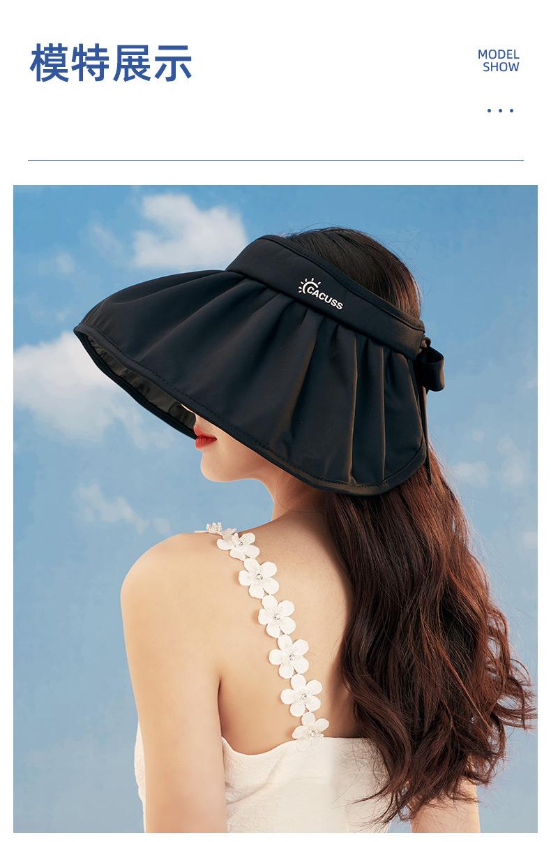 Spring and Summer Sun Hat Women's Big Brim Foldable Shell-like Bonnet Ice Silk Anti-Bacteria UV Protection Topless Hat
