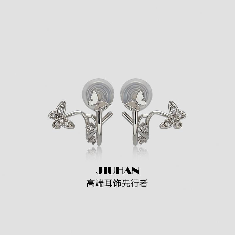 Painless Ear Clips No Piercing Women Small Cute Butterfly Elegant Mosquito Coil Earrings Ear Accessories No Piercing Needed