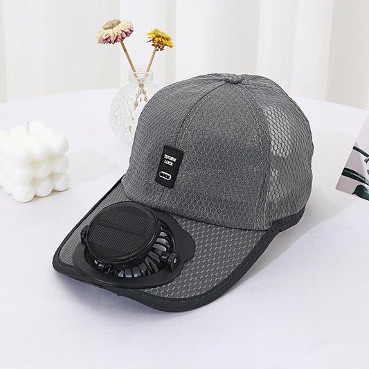Summer New Breathable Mesh Hat Solar Charging Fan Hat Sunshade Sun Protection Outdoor Casual Unisex Adult