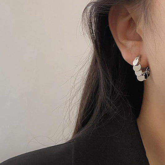 Non-Pierced Earrings for Women Mosquito Coil Ear Clips Heart-Shaped Earrings High-End Earrings New Style