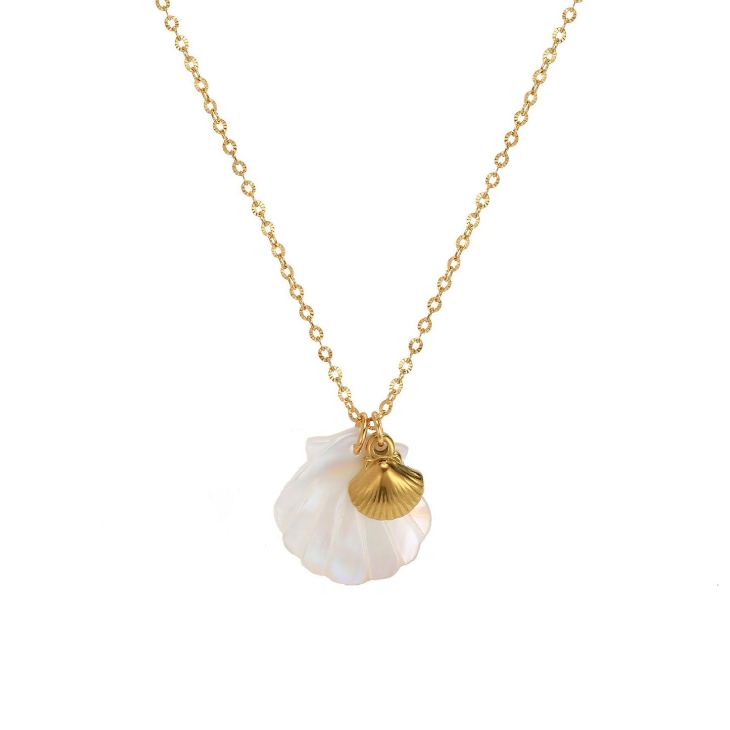 Titanium Steel High Color Retention European and American Beach Starfish Necklace Summer Style Conch Pendant Shell DIY Necklace 18K Gold Plated