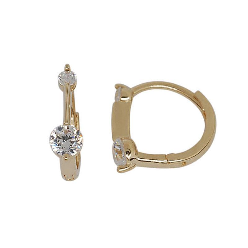 S925 Silver Gold-Plated Earrings with Zirconia, One-Line Shape Earrings, Elegant Ear Clips, Ear Cuffs, Earrings for Women