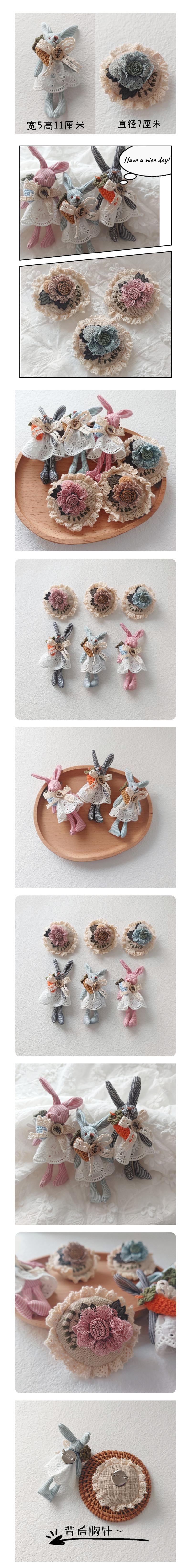 Spring Summer Fabric Flower Brooch Japanese Style Fresh DIY Small Pendant Cute Bag Animal Accessories Hair Clip Accessories