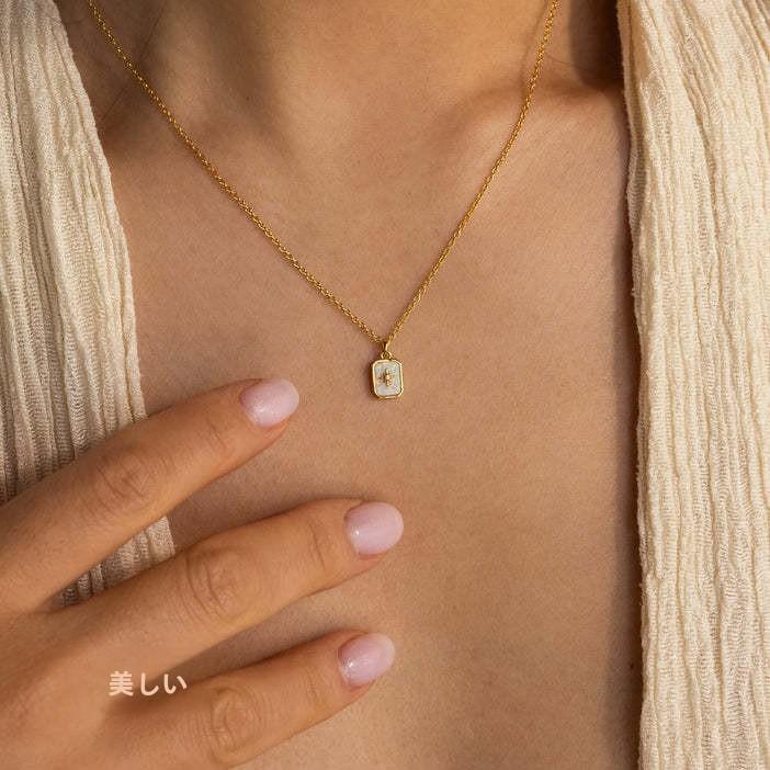 Titanium Steel High Color Retention European and American New North Star Birthstones Necklace 12 Birthday Crystal XINGX Clavicle Pendant Necklace