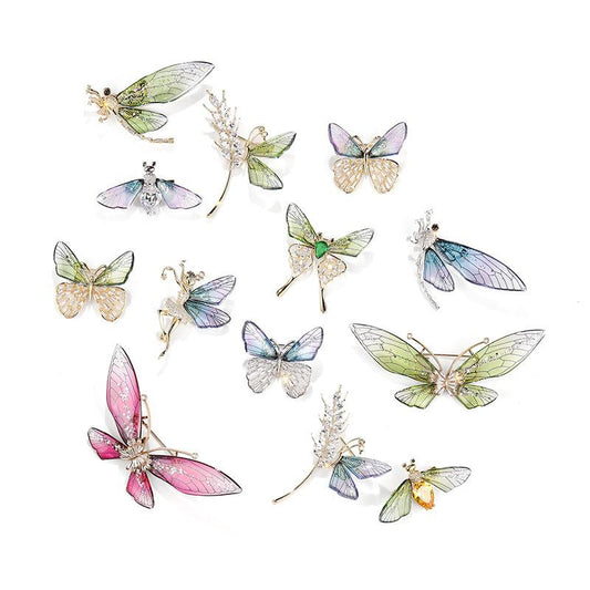 Sparkling Acrylic Transparent Wings Dragonfly Brooch Clothing Accessories Butterfly Corsage Bee Pin